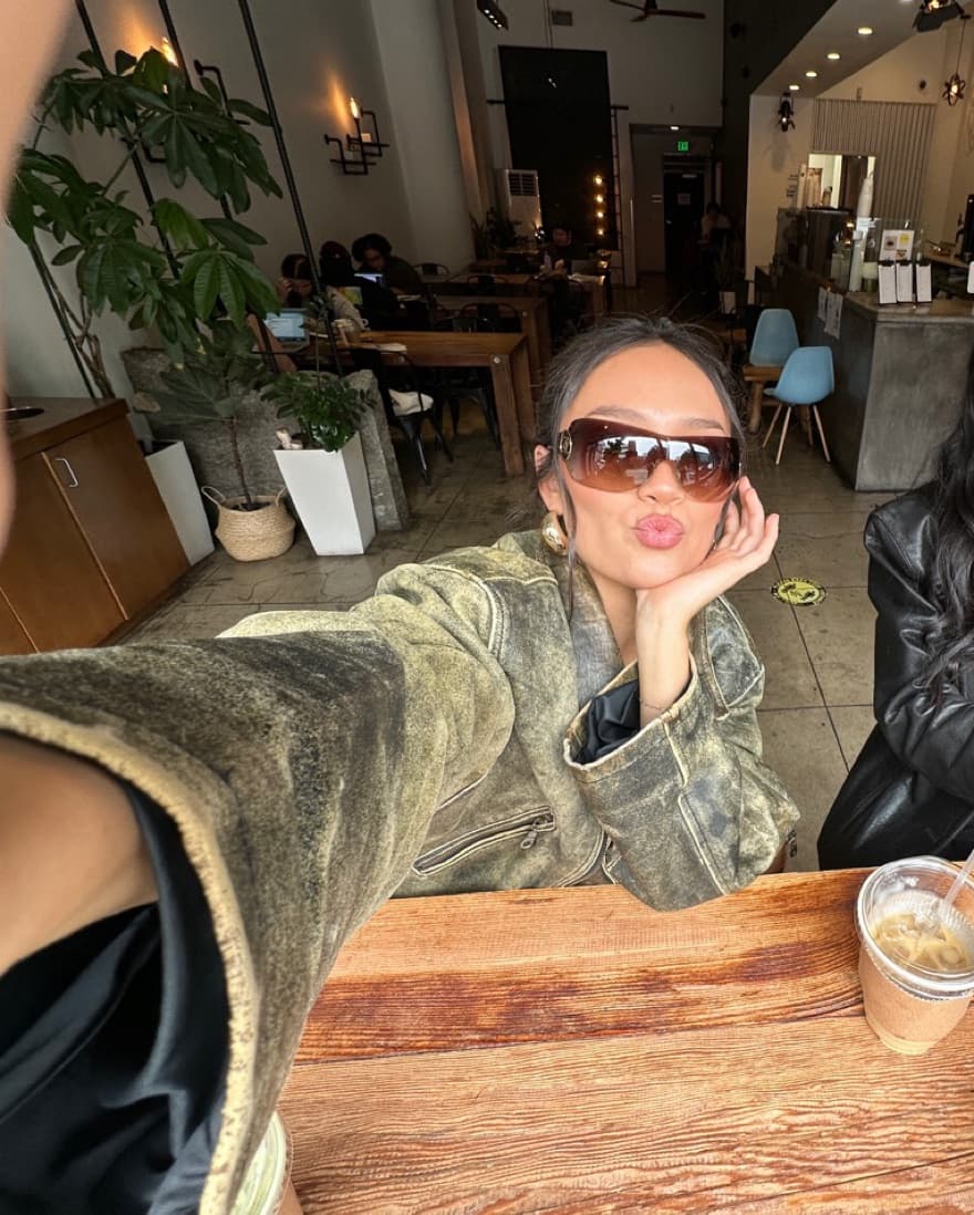 Distressed Oversized Leather Jacket - Image 3