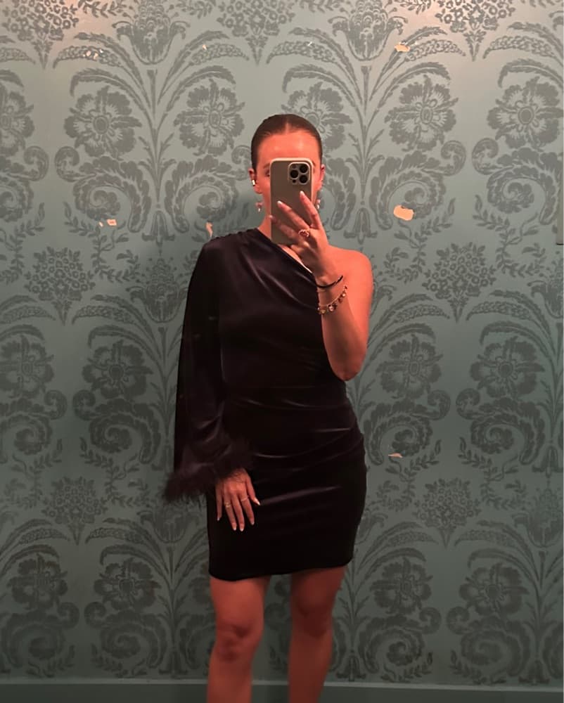 navy velvet dress - Image 1