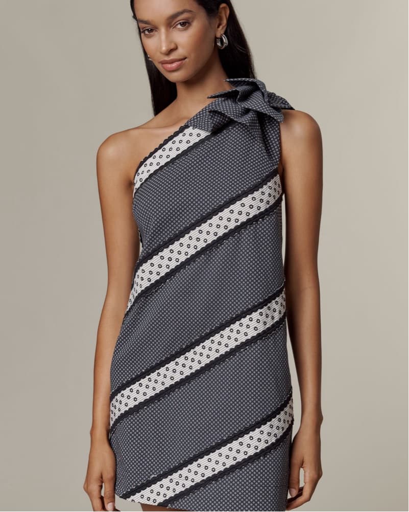 MAEVE ONE-SHOULDER EMBELLISHED MINI DRES - Image 1