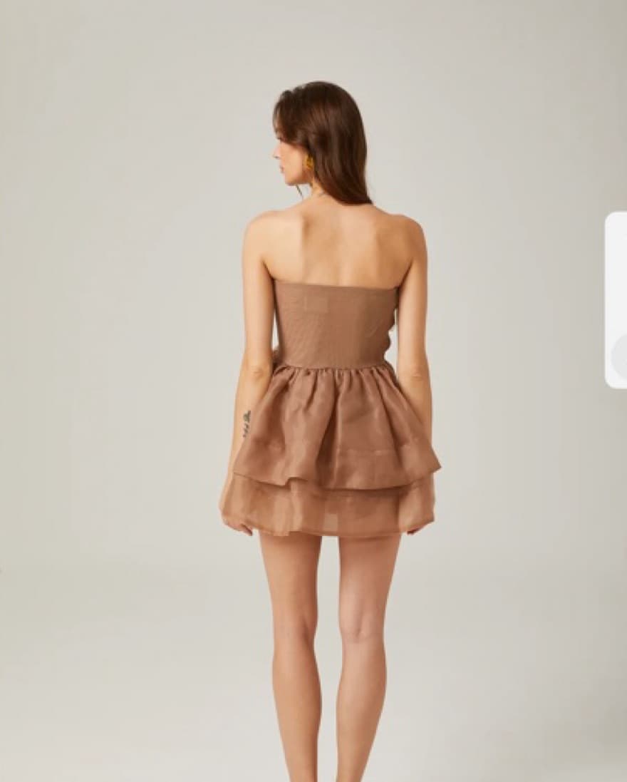 Miss Rosier Brown/Nude Mini Dress - Image 2