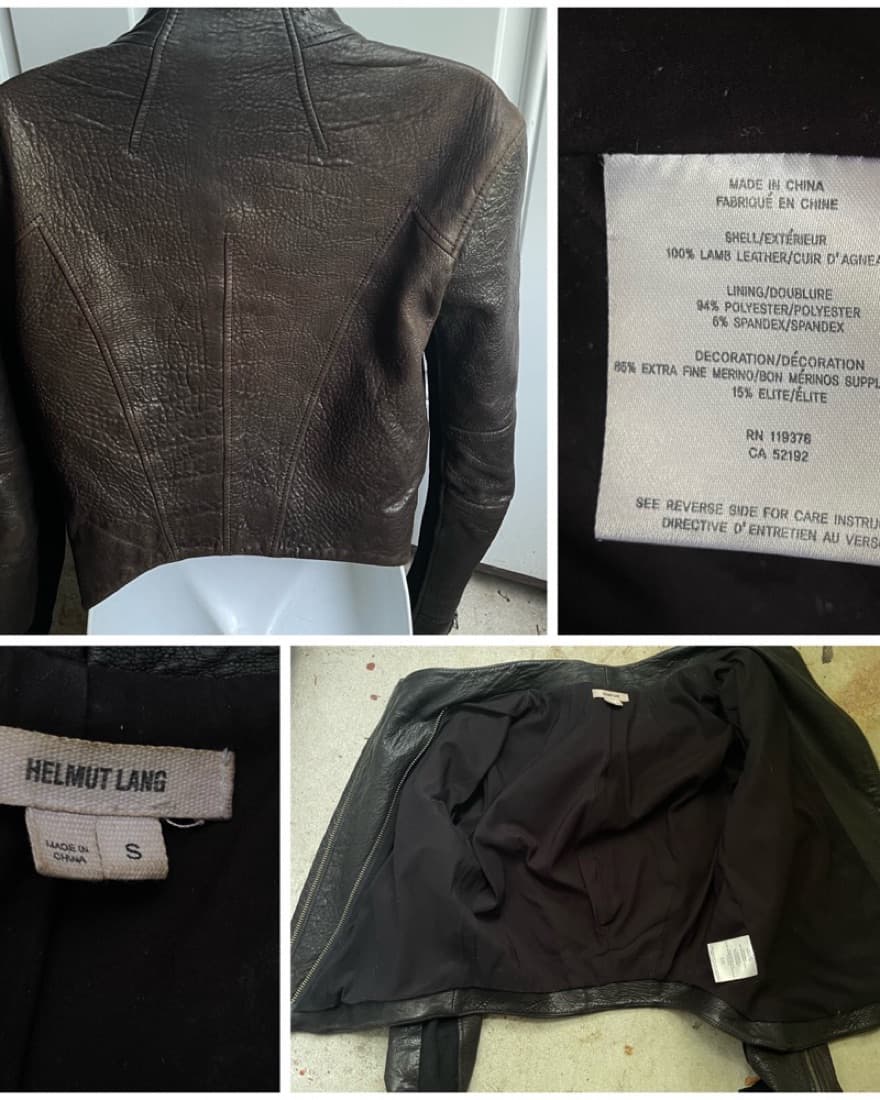 Helmut Lang Leather Jacket Moto Biker S - Image 3
