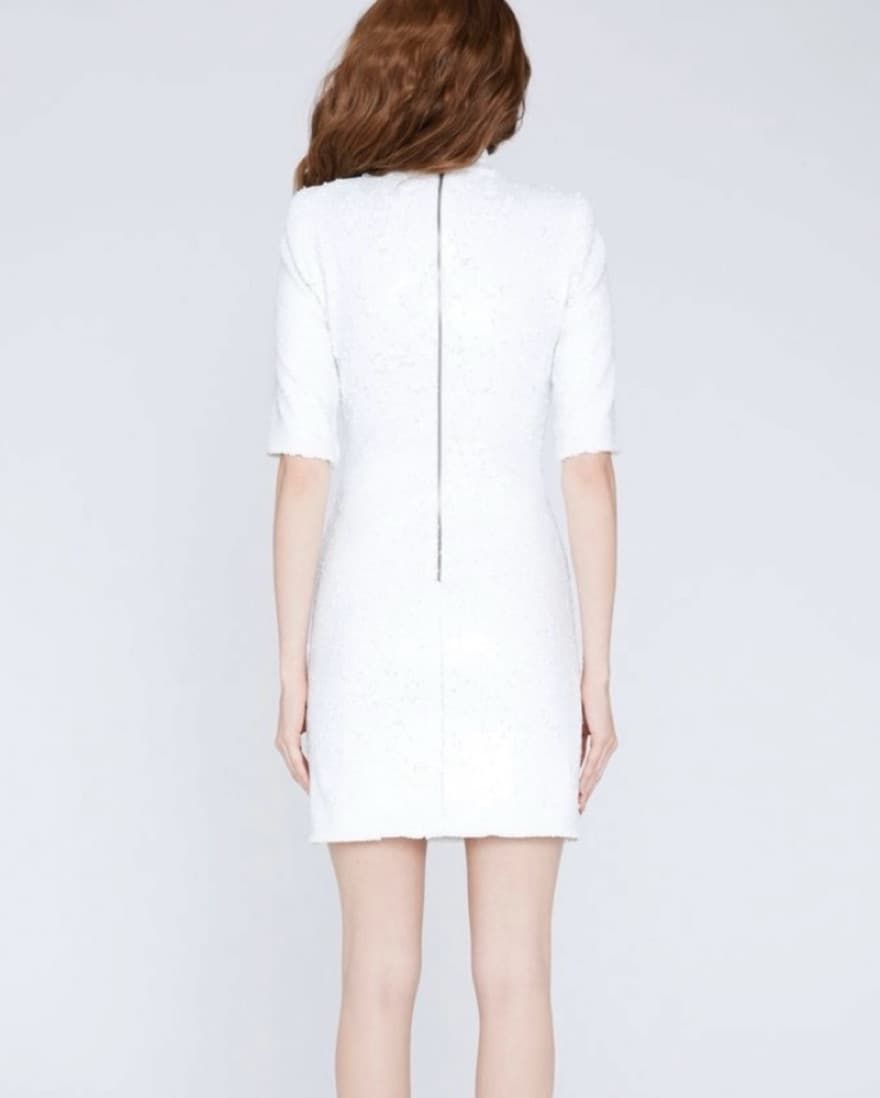 Alice + Olivia White Sequin Dress - Image 3