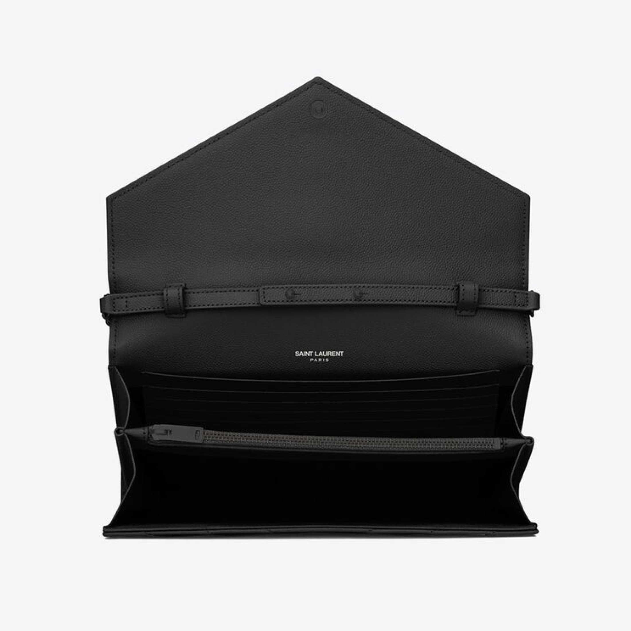 YSL Cassandre Chain Wallet in Black - Image 4