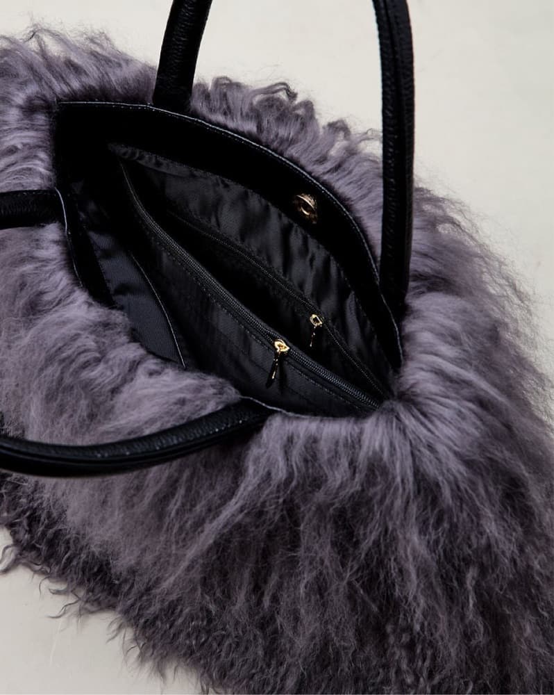 Overland Regina Tibetan Grey Fur Bag - Image 2