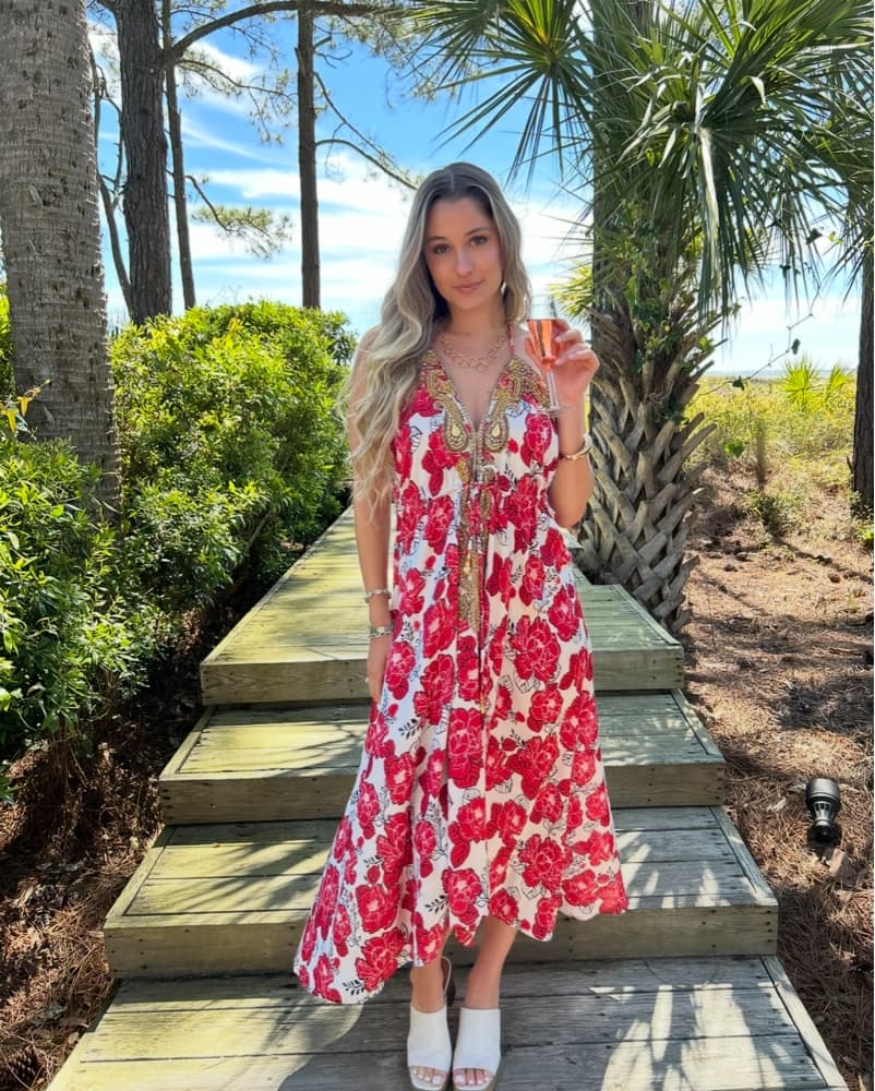 Handbeaded Maxi Dress - Image 1