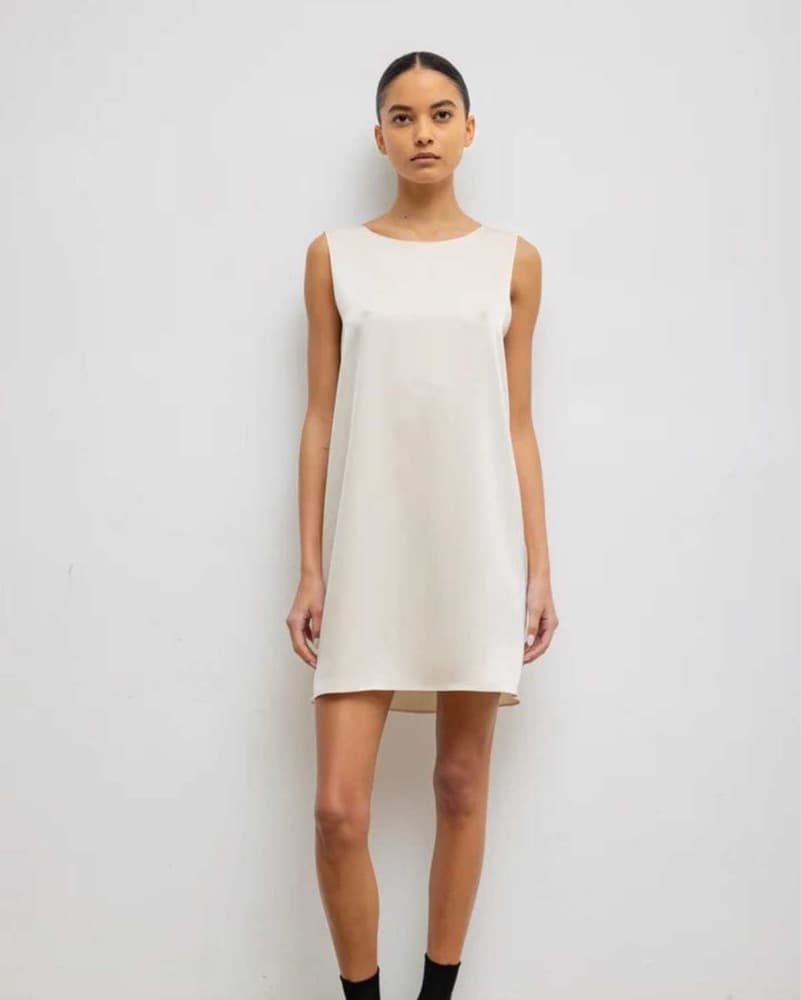 Cream Barb Sleeveless Mini Dress - Image 1