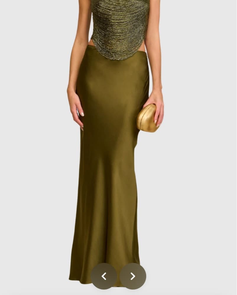 Shimmering Olive Green Gown - Image 3