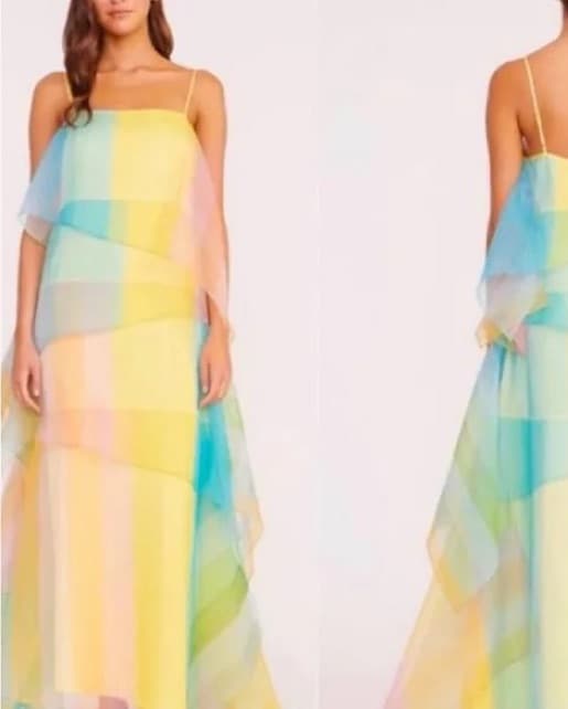 Staud Kyla Pastel Tiered Dress - Image 2