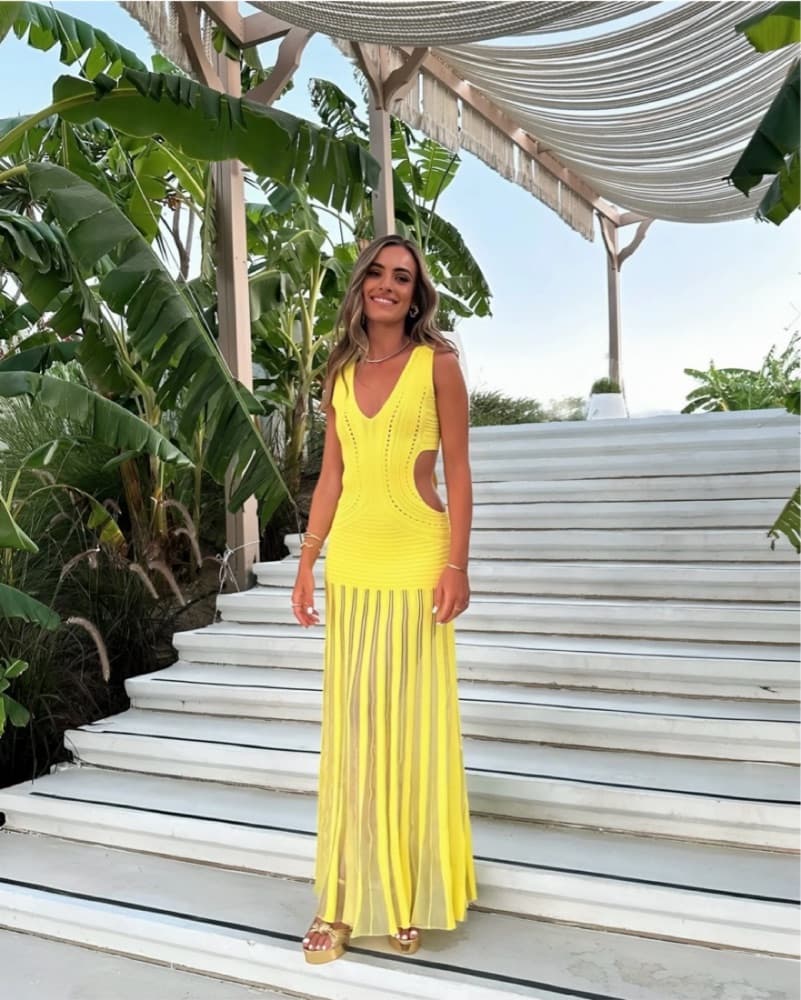 Ronny Kobo Asa Dress | Sunset Outfits, Sunset Theme, Yellow Dress, Sexy Dress - Image 4