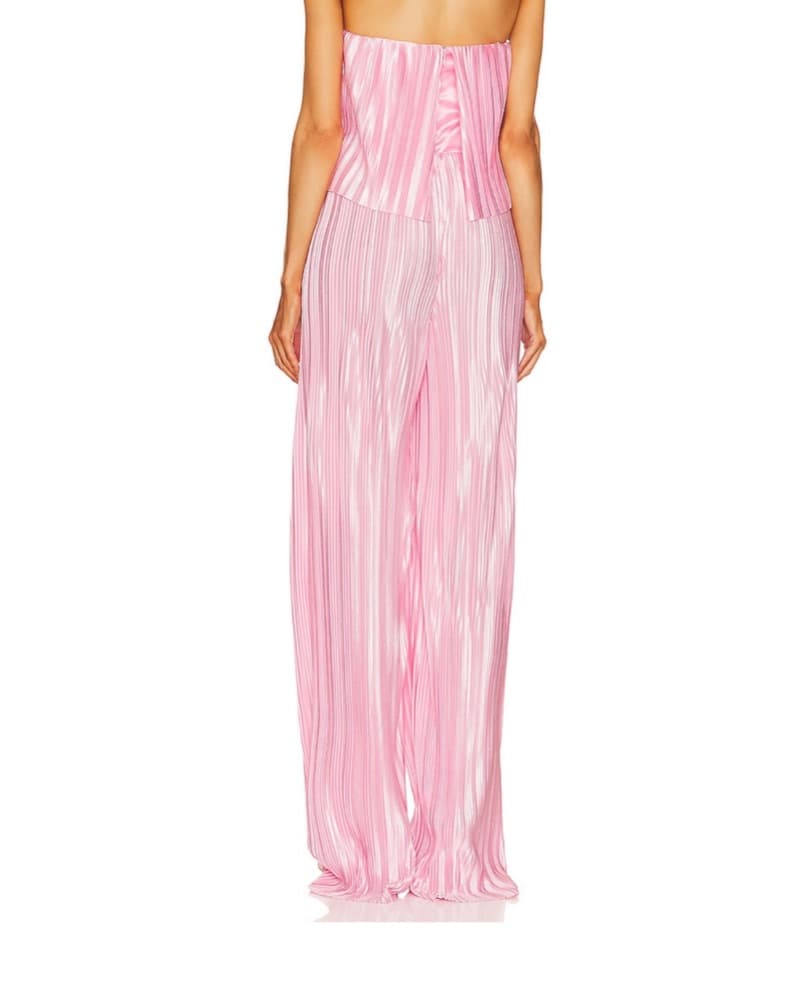 Amanda Uprichard Pink Strapless Jumpsuit - Image 3
