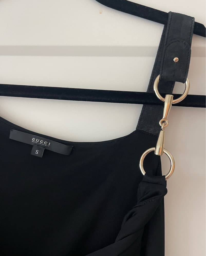 Gucci Draped Black Dress - Image 4