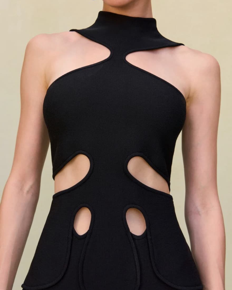 Sophisticated Black Cutout Dress - Image 2