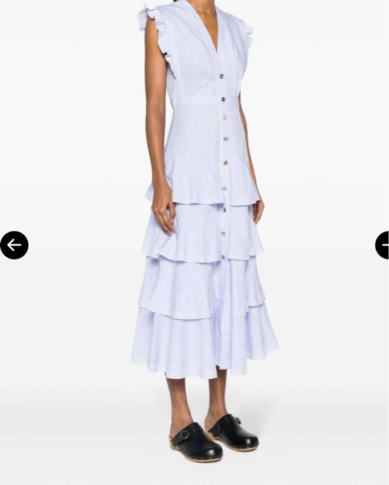 Sandro Striped Tiered Maxi Dress  - Image 2