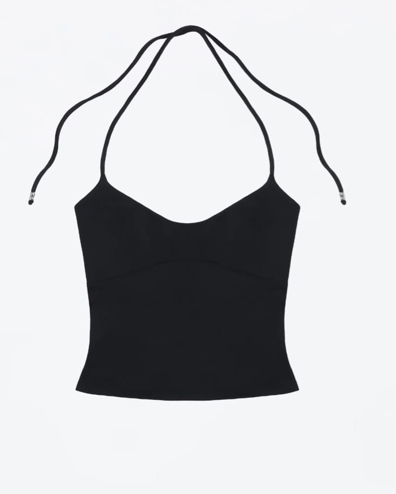 Tank Air Spill Halter Top Black - Image 2