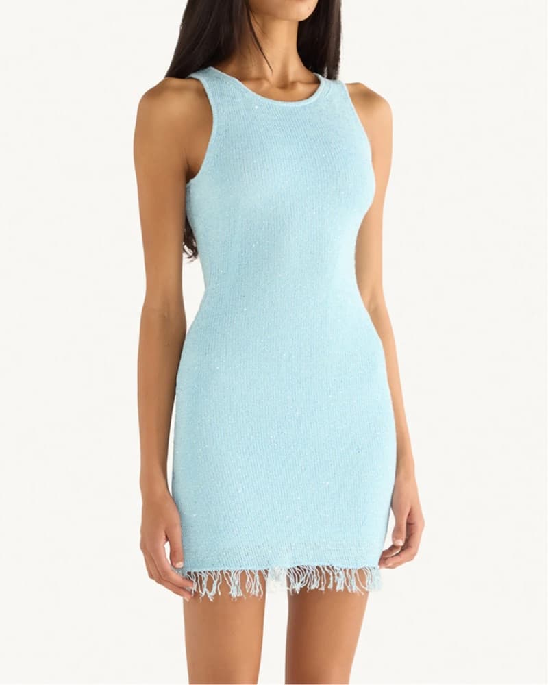 Asta Resort Natalia Mini Dress in Blue - Image 3