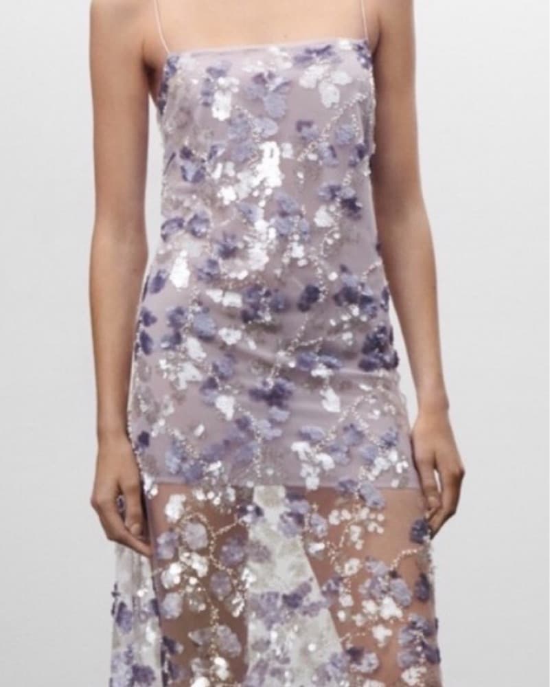MANGO Purple Sparkly Sequin Dress - Image 2