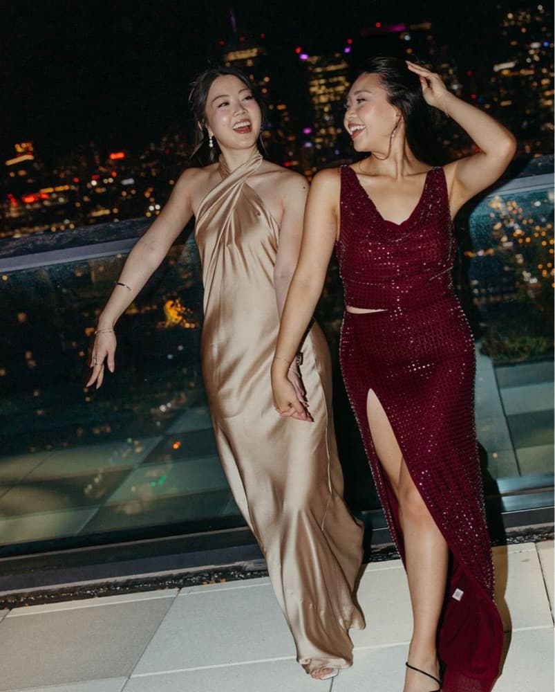 Gold Backless Satin Long Dress  - Image 3