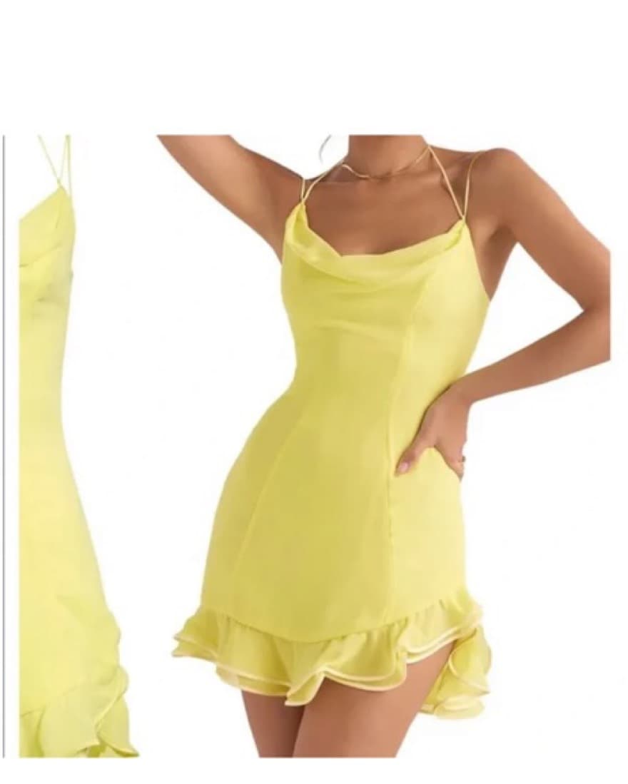 House Of CB Yellow Tie Dress - Image 1