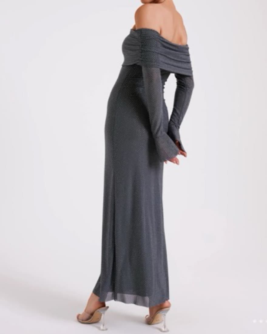 Meshki Off Shoulder Diamante Maxi Dress  - Image 3