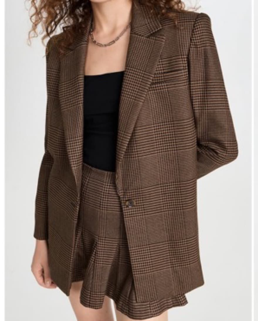 Plaid Blazer And Skirt Set - Image 5