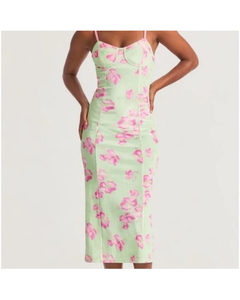 Velvet Pastel Midi Dress  - Image 5