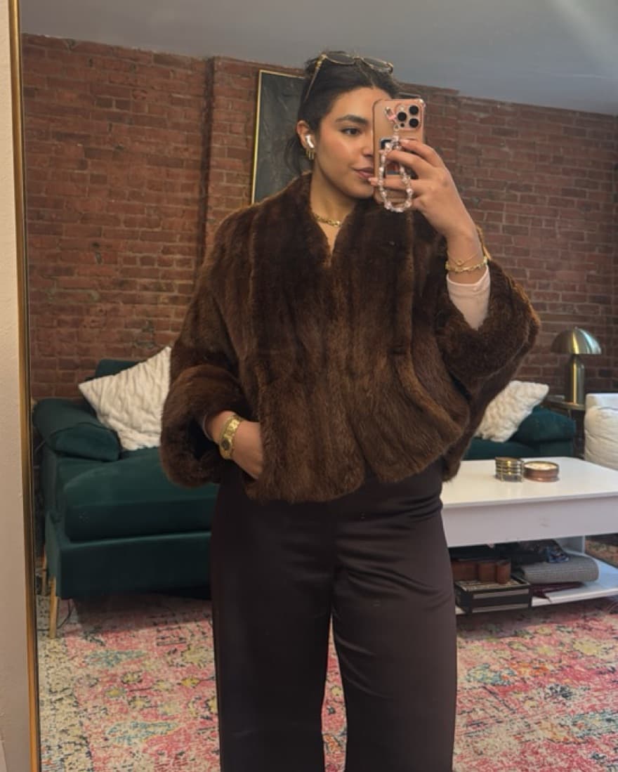 Brown Fur Jacket - Image 1