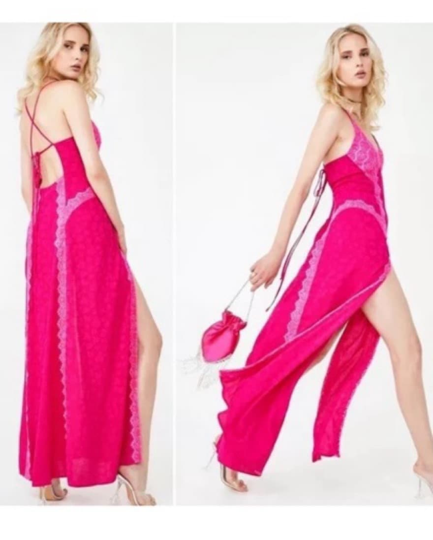 Bright Pink Maxi Dress - Image 1
