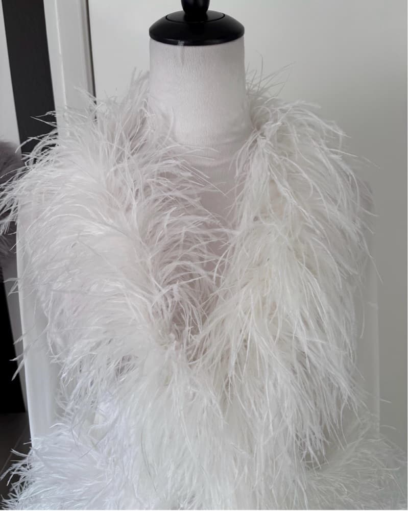 Handmade White Feather Blouse  - Image 2