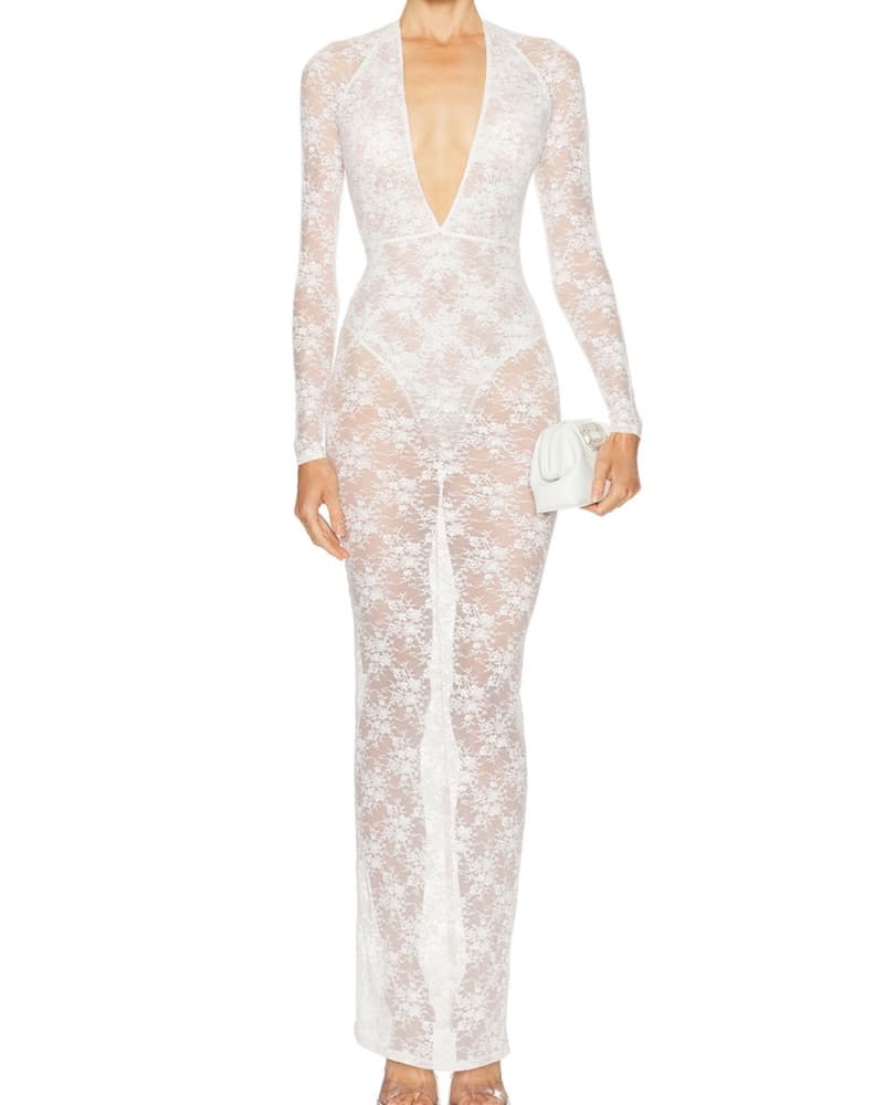 White Alex Perry Lace Dress - Image 1