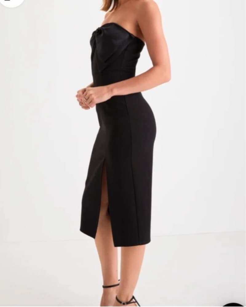 Bring The Poise Black Strapless Midi  - Image 3