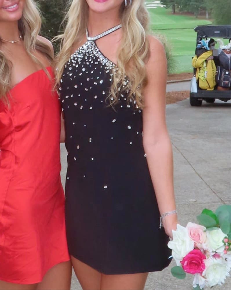 Sparkly Black Mini Dress - Image 1