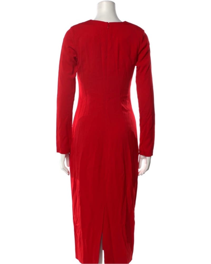Elegant Red Midi Dress - Image 3