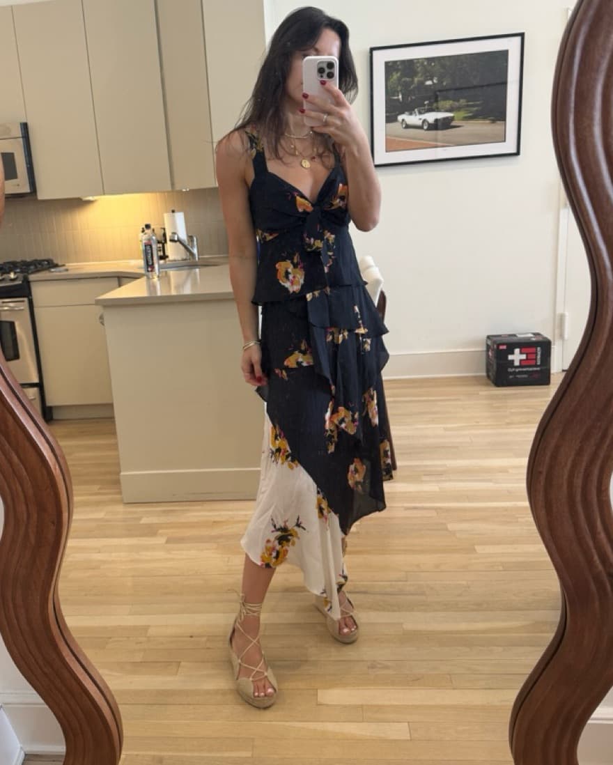 A.L.C. Floral Midi Dress with Ruffles - Image 4