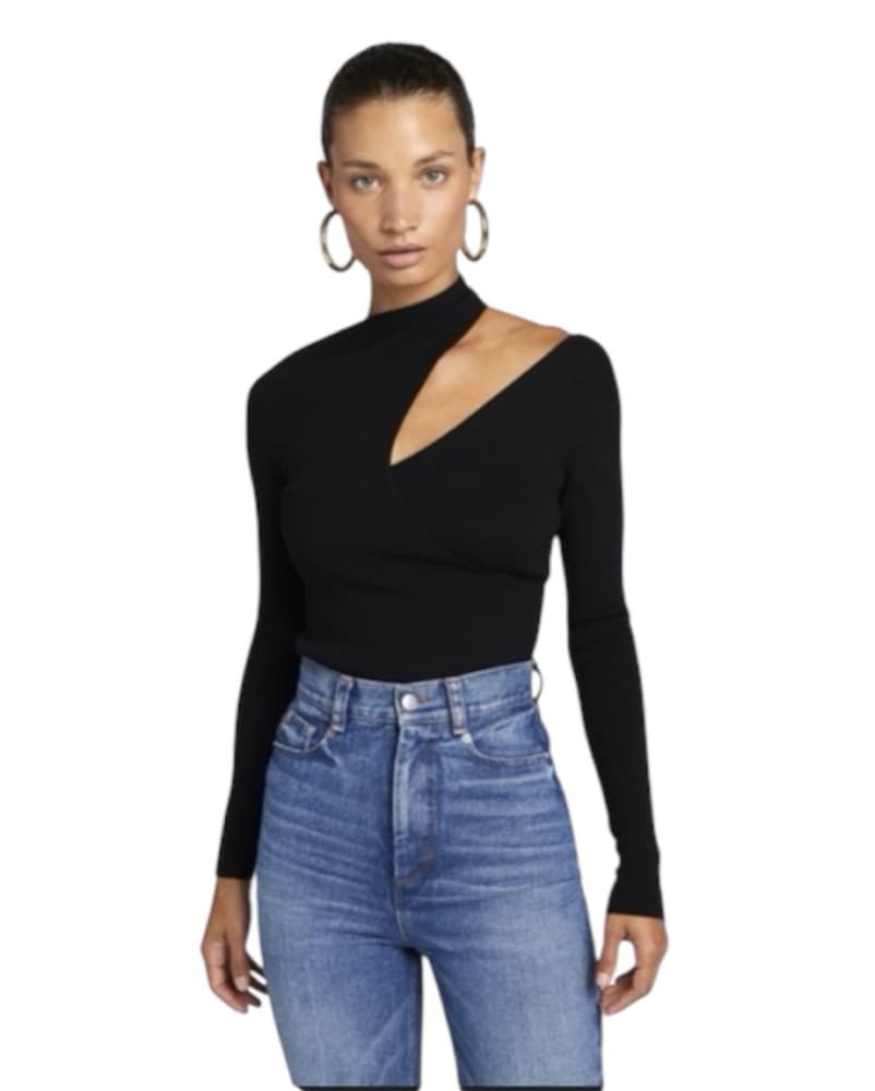 ALC black Cutout turleneck knit top - Image 2
