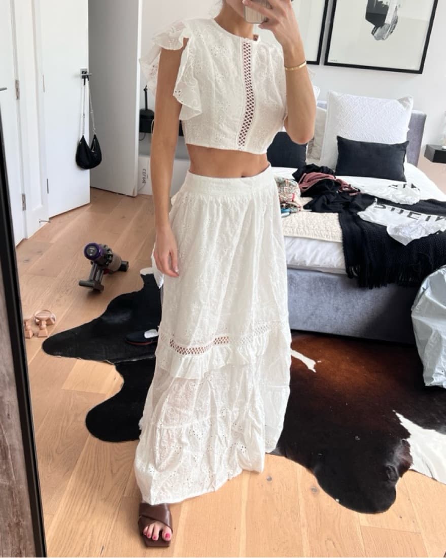 White Eyelet Matching Set - Image 5