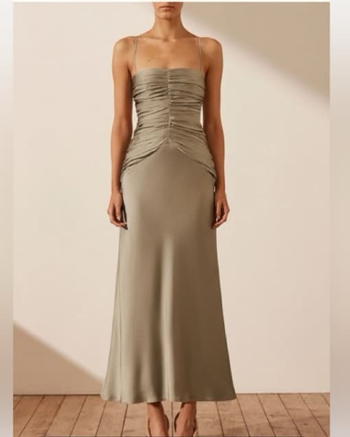 Shona Joy Bodice Dress In Eucalyptus - Image 2