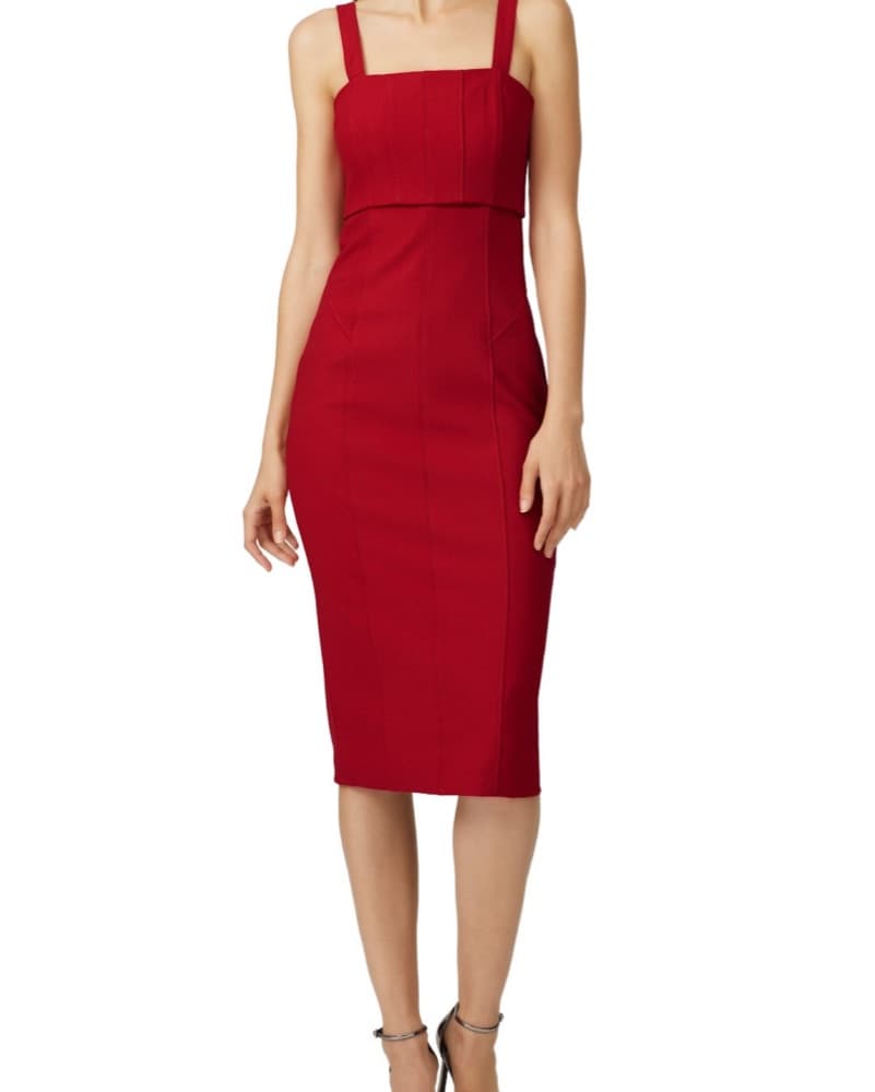 CINQ A SEPT Red Open cutouts dress Sz 4 - Image 1