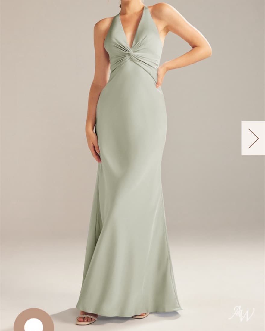 Deep V-Neck Fitted Gown W/ Synched Waist - Image 1