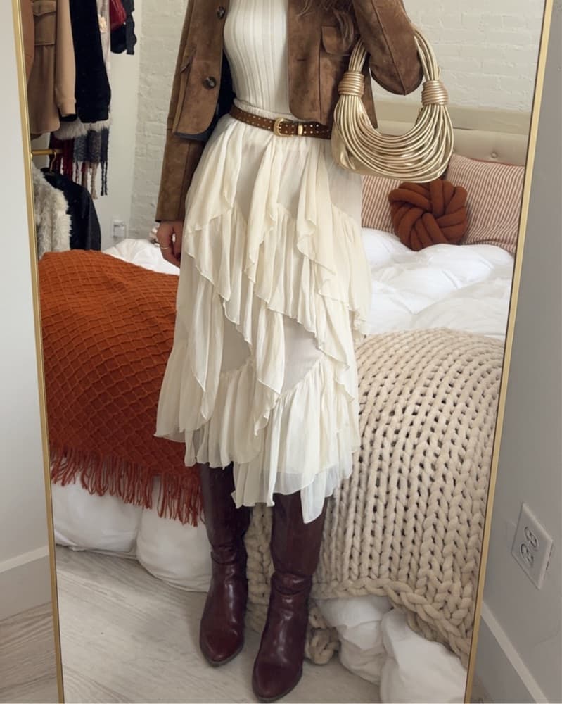 Cream Midi Skirt - Image 2
