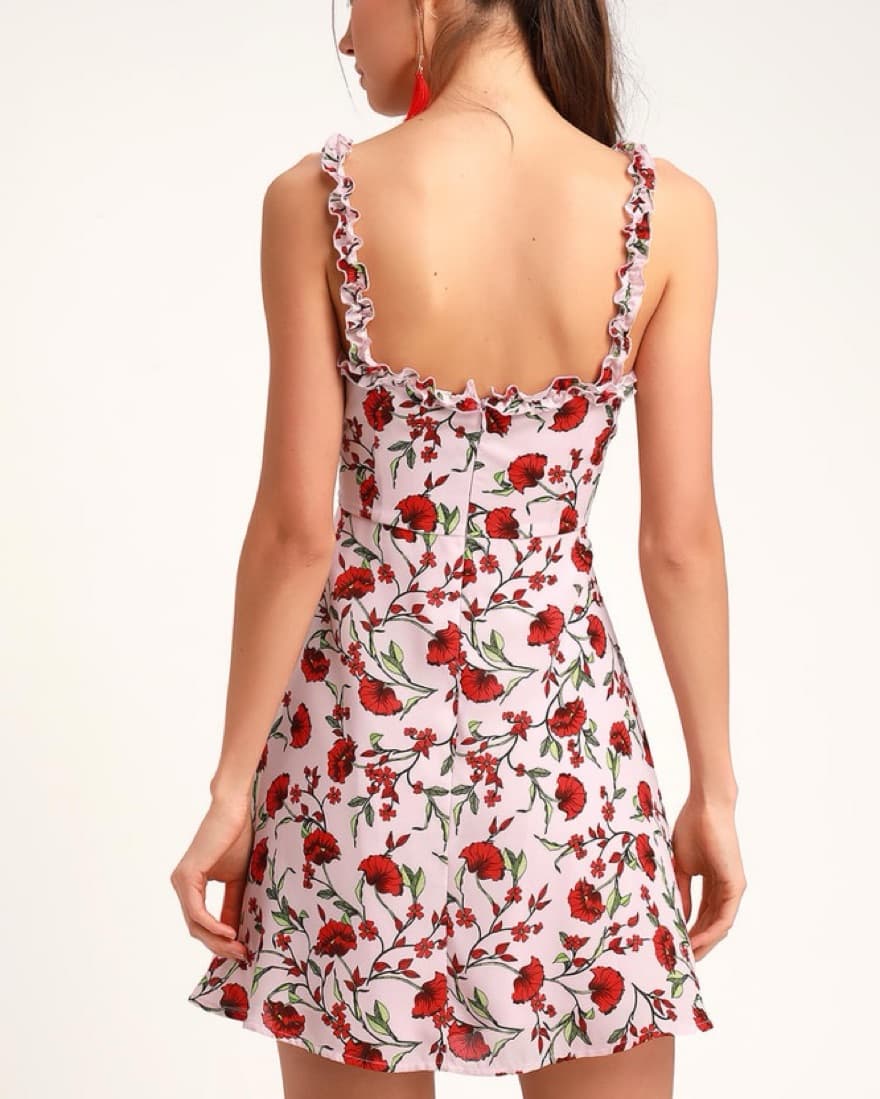 Lulu’s Pink And Red Floral Mini Dress - Image 2