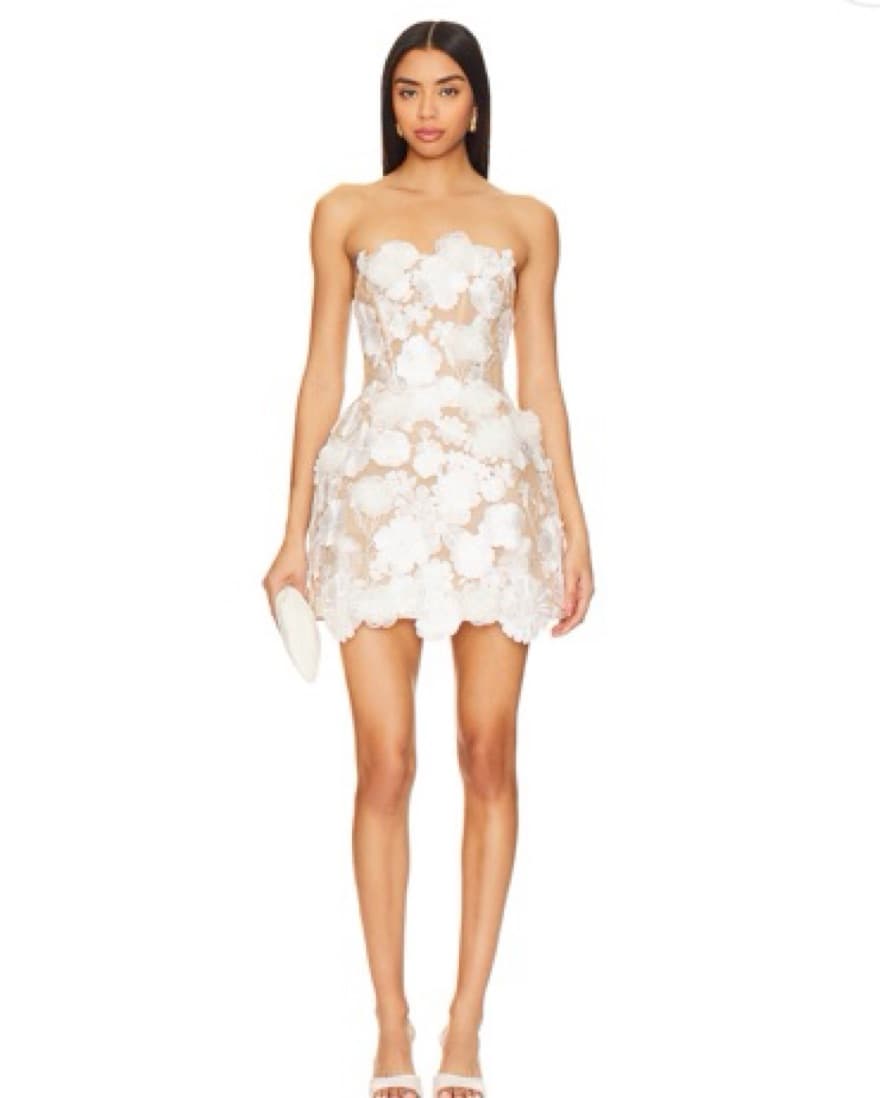 Enchanting White Floral Lace Dress - Image 1