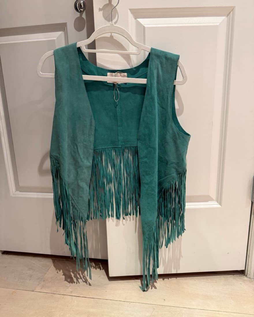 Vintage Suede Fringe Vest - Image 1
