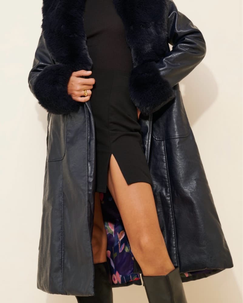Hutch Stevie Longline Vegan-Leather Coat - Image 3