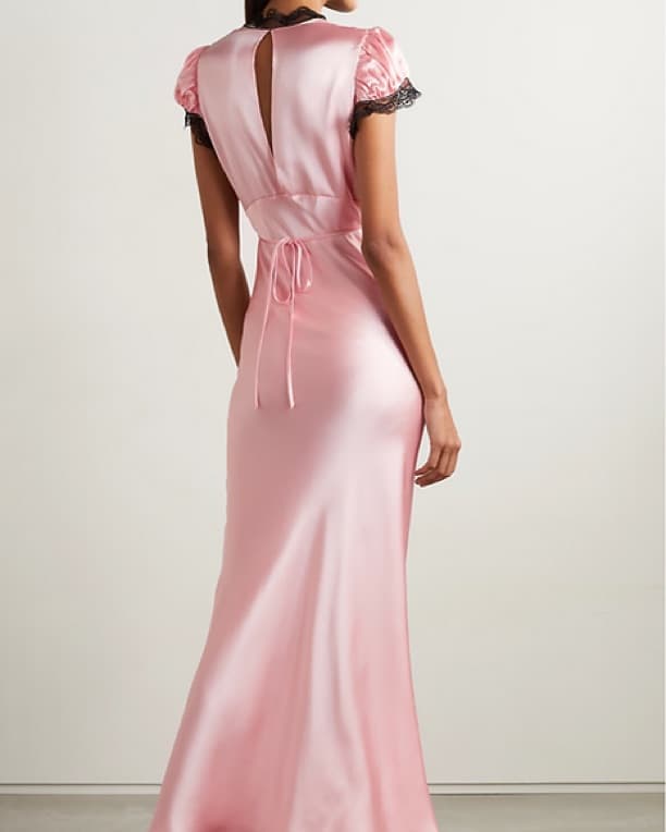 Rodarte Baby Pink Slip Lace Trim Dress - Image 3