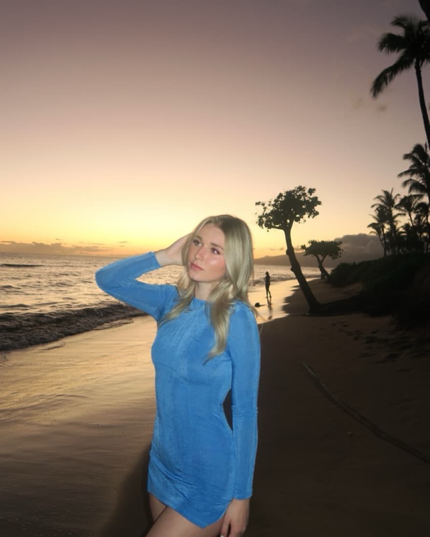 Lioness Long Sleeve Blue Dress - Image 4