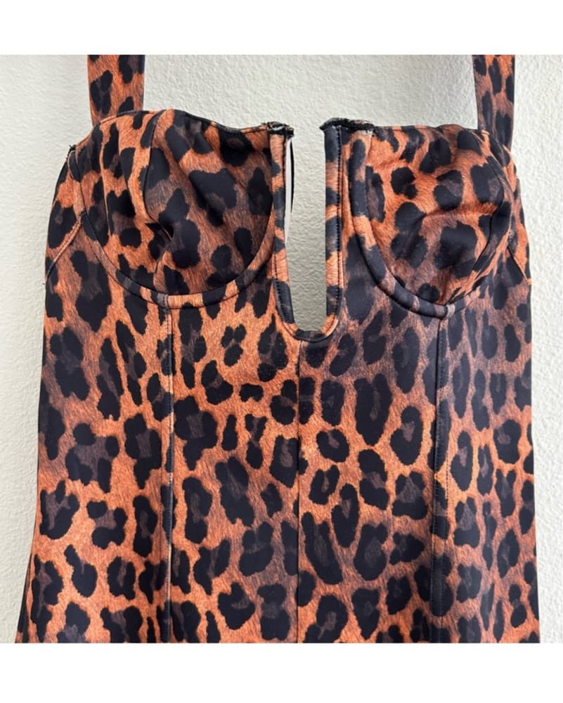 Victor Glemaud Animal Print Halter Dress - Image 4