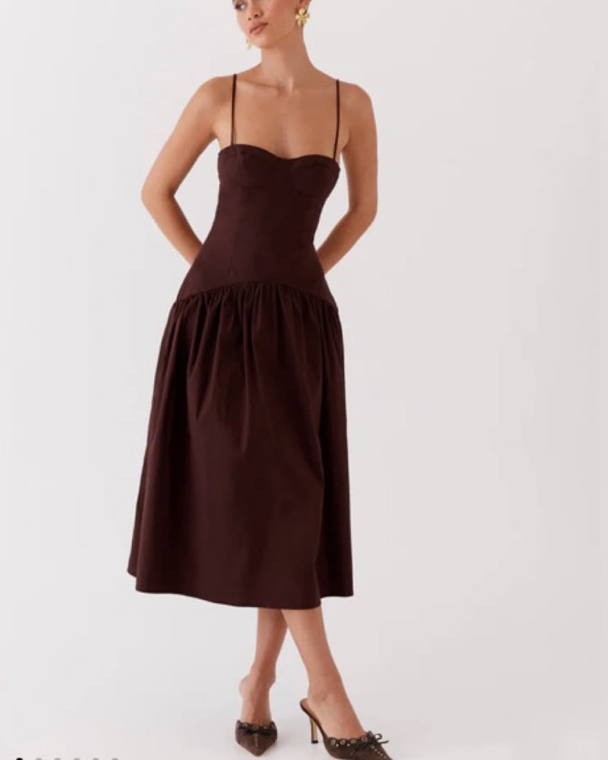 Yvette Corset Dress- Chocolate - Image 3