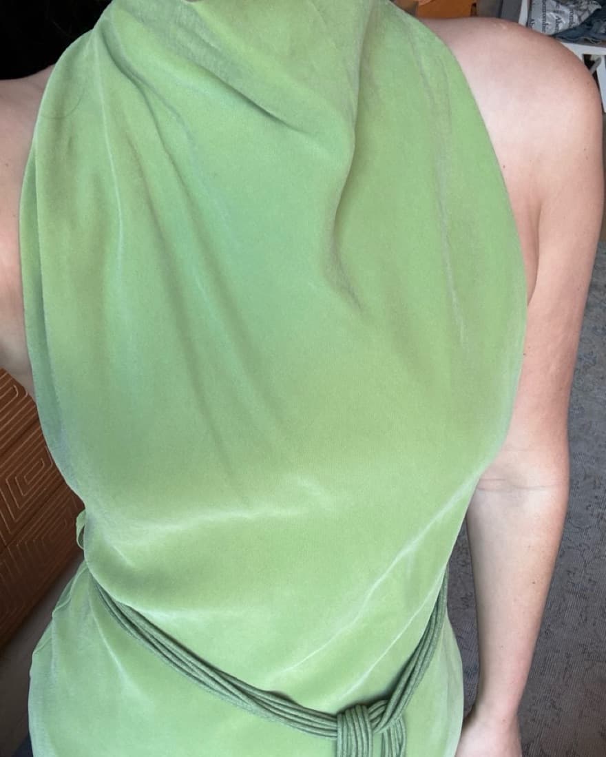 Green Sabina Cowl neck Dress - Image 5