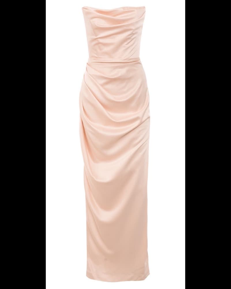 Elegant Strapless Blush Gown - Image 3