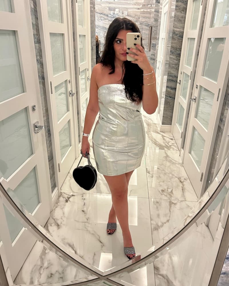 Sparkling Silver Metallic Dress - Image 2